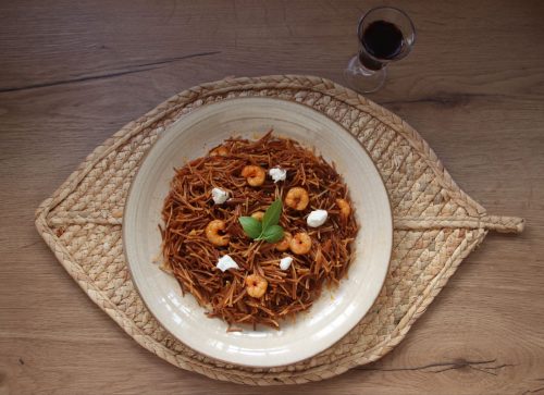 FIDEOS TOSTADOS CON GAMBAS